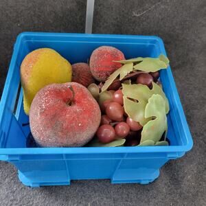 VTG Fruit Pears Apples Grapes Basket Vintage‎ Mid century Modern Decor